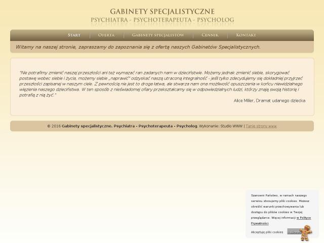 Gabinety specjalistyczne Psychiatra - Psychoterapeuta - Psycholog
